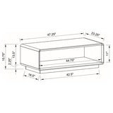 Paseo Rectangular Cocktail Coffee Table White High Gloss - 710768