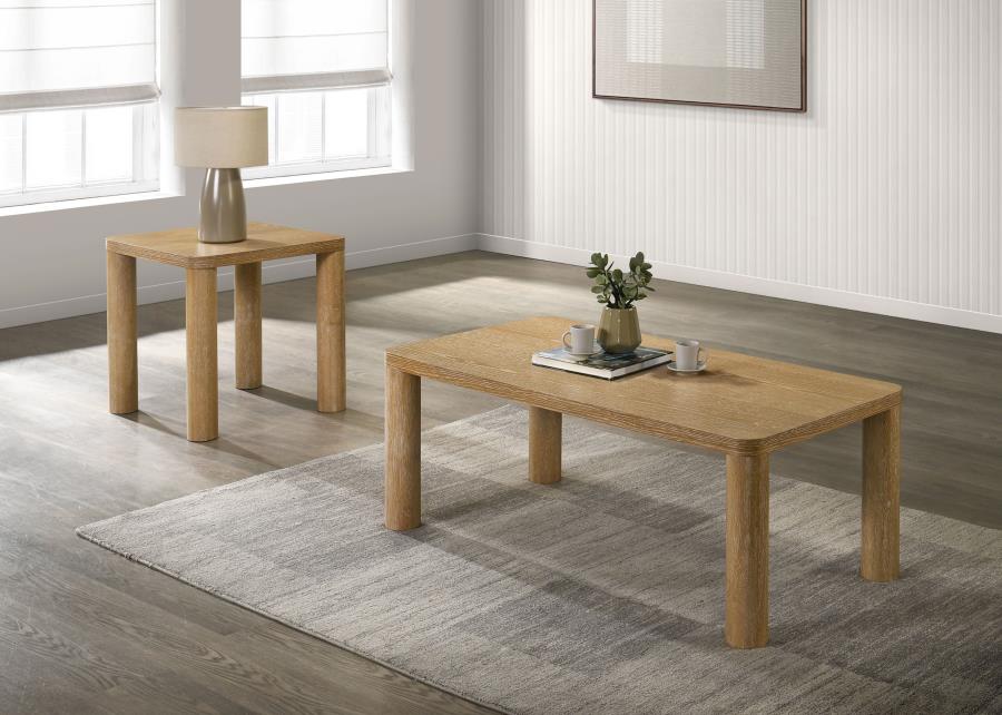 Castlewood 2-piece Cocktail Coffee Table Set Light Oak - 710868-S2