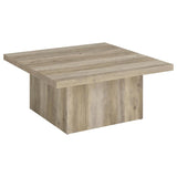 Devar Square Engineered Wood Coffee Table Distressed Pine - 710878