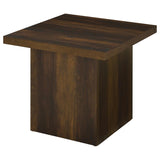 Devar Square Engineered Wood Side End Table Dark Pine - 710887