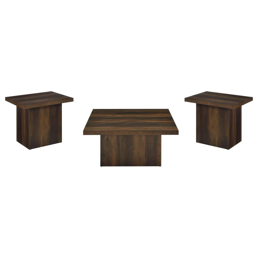 Devar 3-piece Square Coffee and End Table Set Dark Pine - 710888-S3