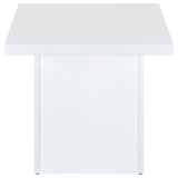 Devar Square Engineered Wood Side End Table White High Gloss - 710897