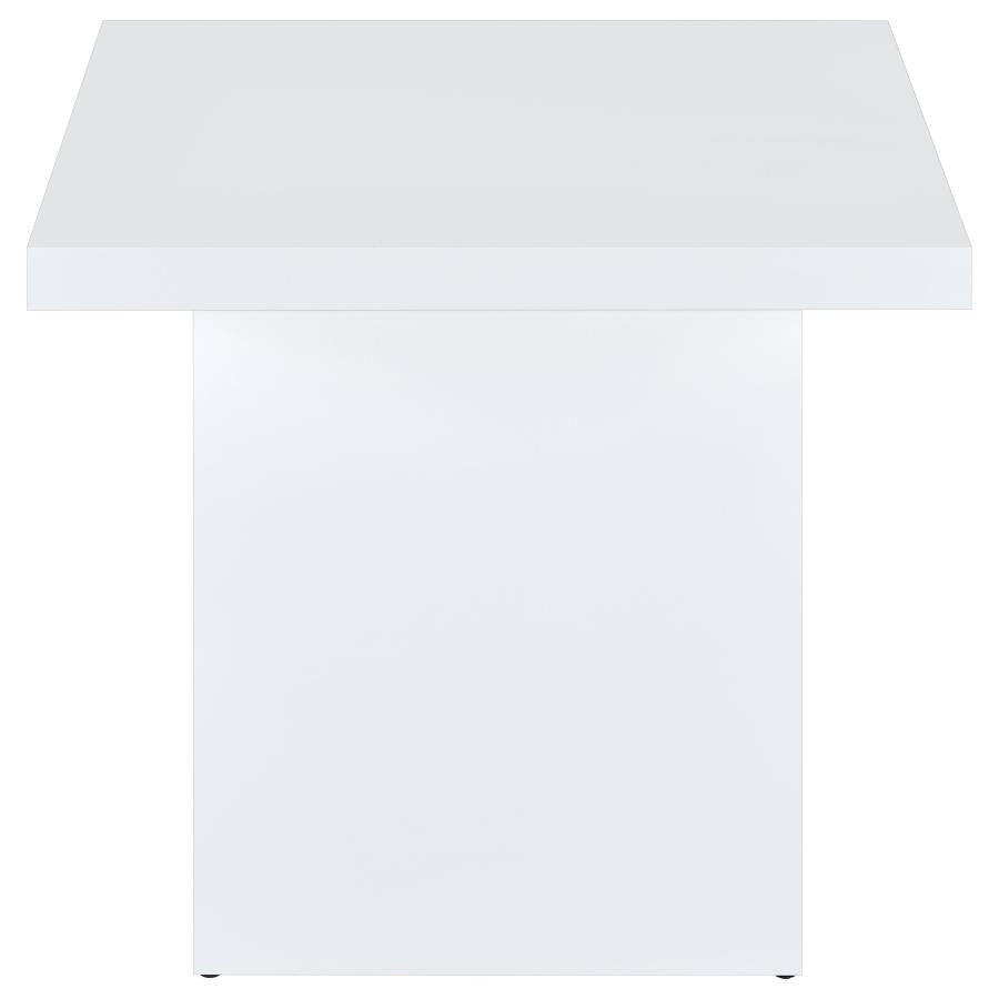 Devar 2-piece Square Coffee End Table Set White High Gloss - 710898-S2
