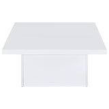 Devar 2-piece Square Coffee End Table Set White High Gloss - 710898-S2