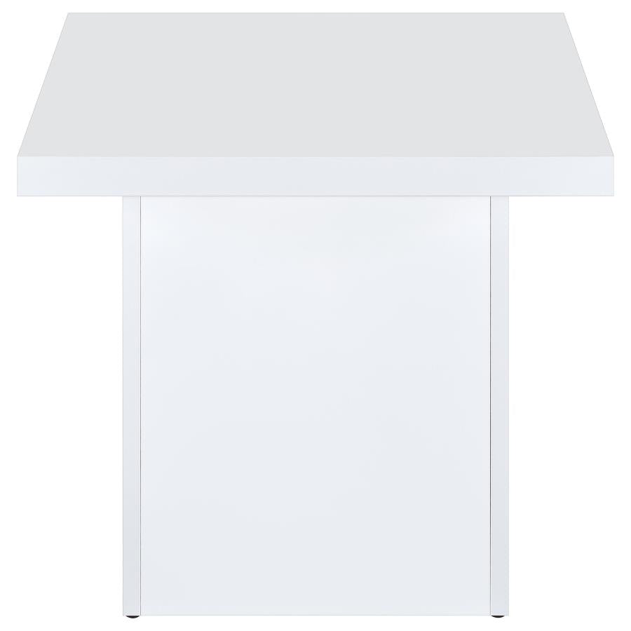 Devar 3-piece Square Coffee End Table Set White High Gloss - 710898-S3