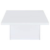 Devar 3-piece Square Coffee End Table Set White High Gloss - 710898-S3
