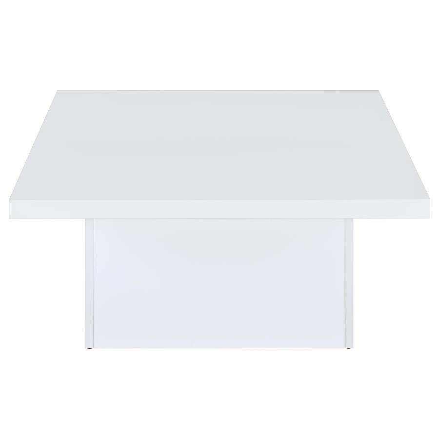 Devar Square Engineered Wood Coffee Table White High Gloss - 710898