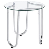 Beller 3-piece Round Tempered Glass Top Coffee Table Set Chrome - 710908-S3