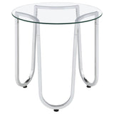 Beller 3-piece Round Tempered Glass Top Coffee Table Set Chrome - 710908-S3
