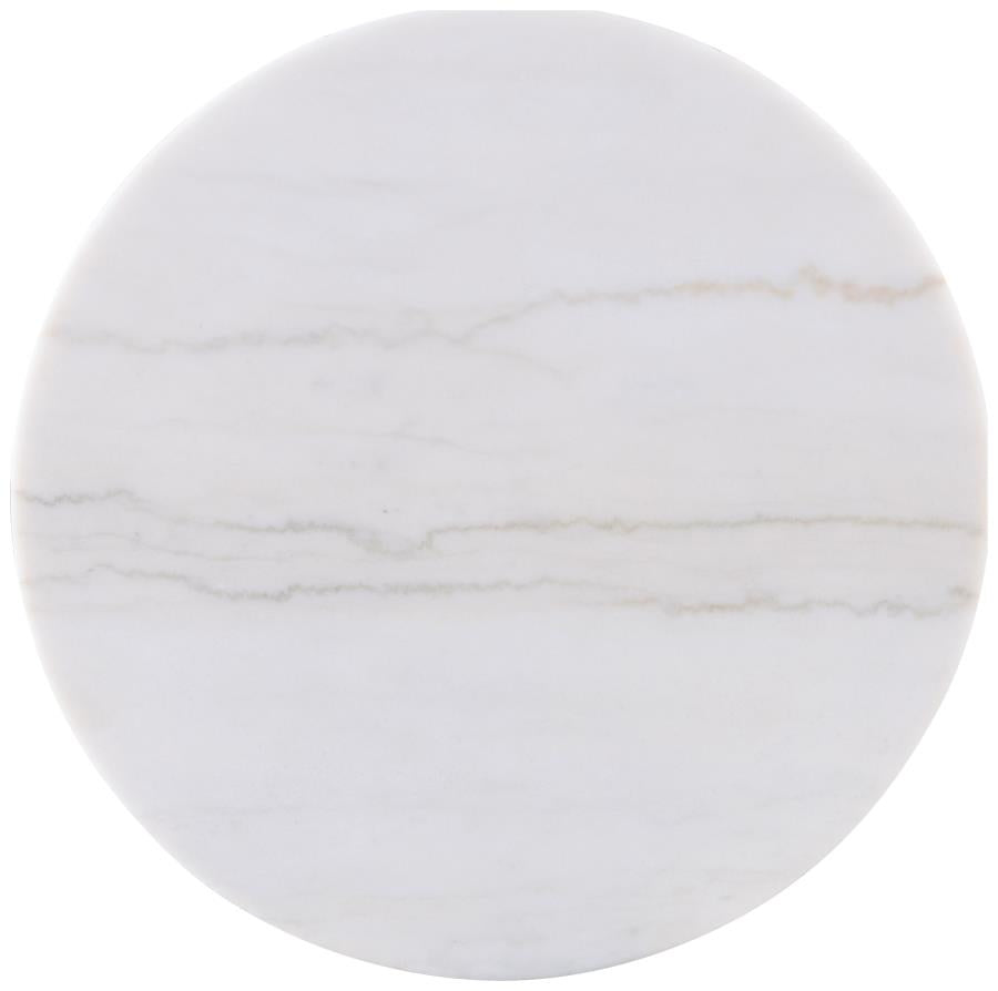 Jason 2-piece Round White Marble Coffee Table Set Greige - 711418-S2