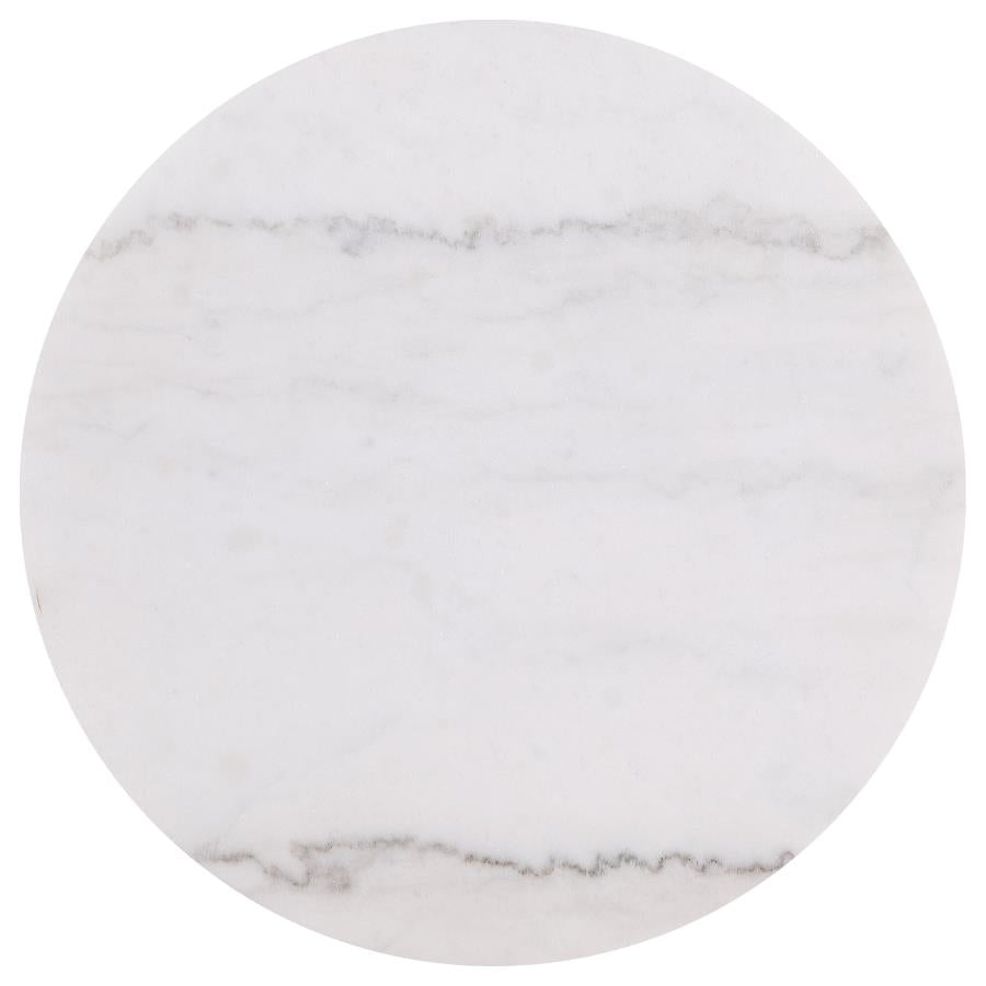 Jason 3-piece Round White Marble Coffee Table Set Greige - 711418-S3