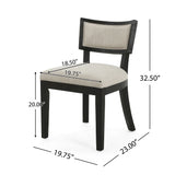 Farmhouse Style Fabric Upholstered Side Dining Chair Set