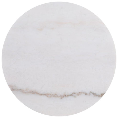 Jason Round White Marble Top Side End Table Honey Brown - 712417