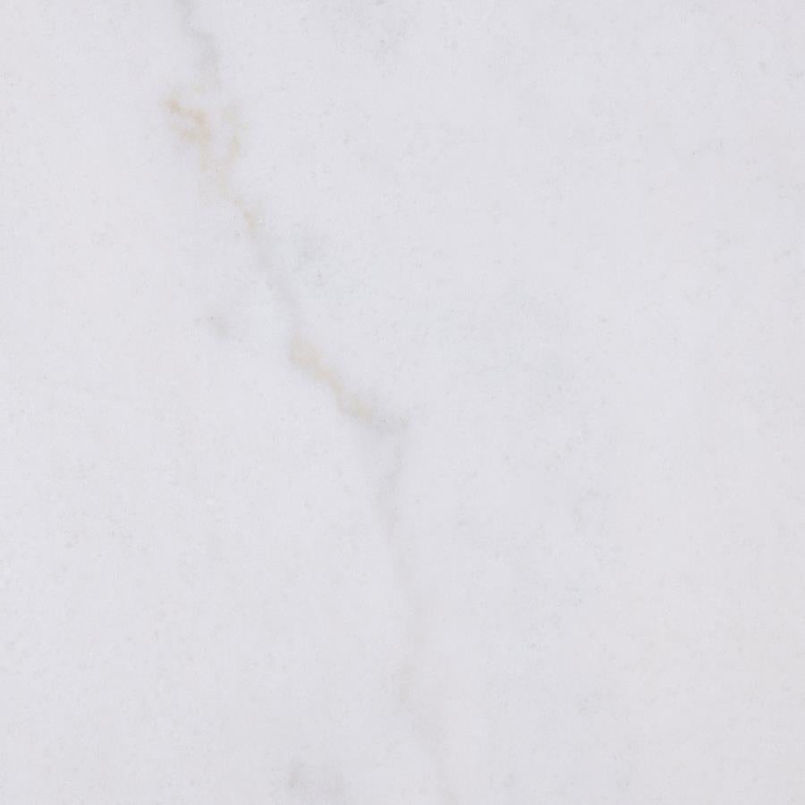 Jason Round White Marble Top Side End Table Honey Brown - 712417