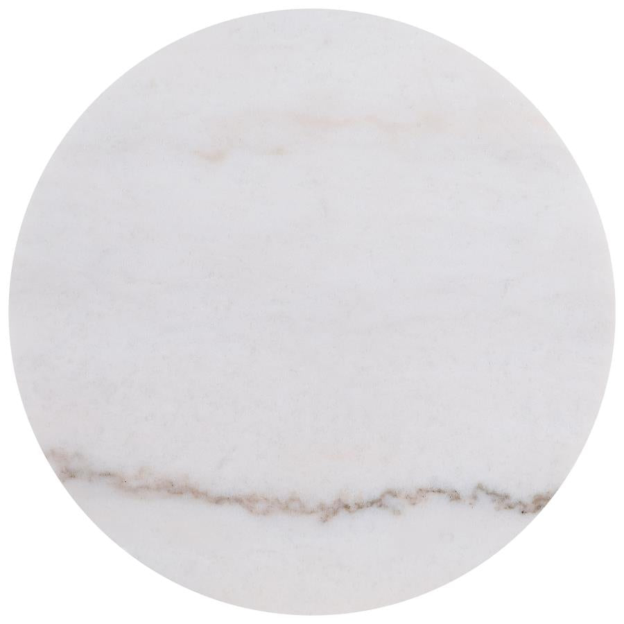 Jason 3-piece Round White Marble Coffee Table Set Honey Brown - 712418-S3