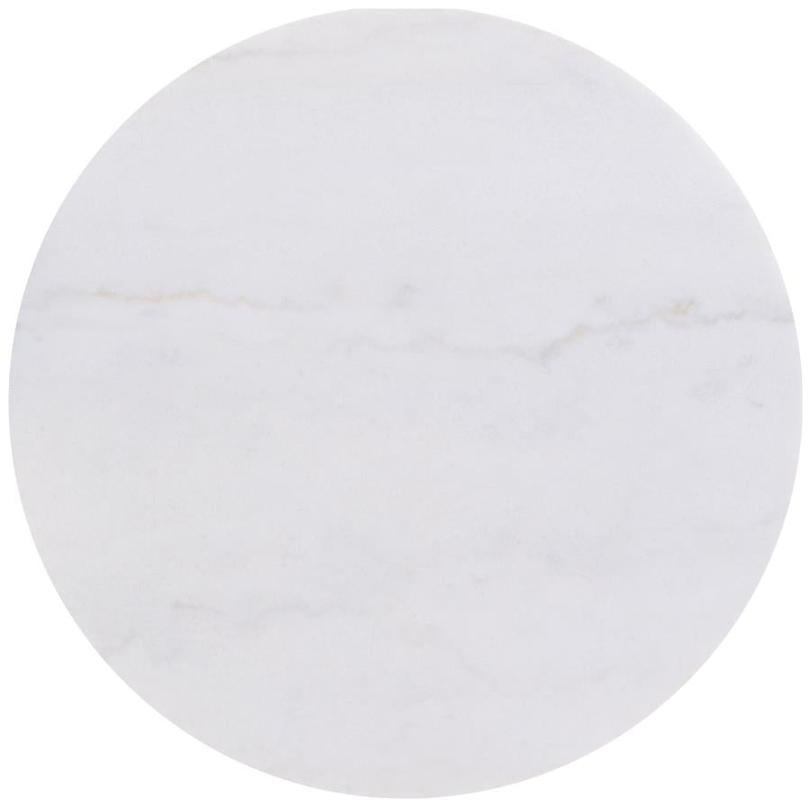 Jason 3-piece Round White Marble Coffee Table Set Honey Brown - 712418-S3