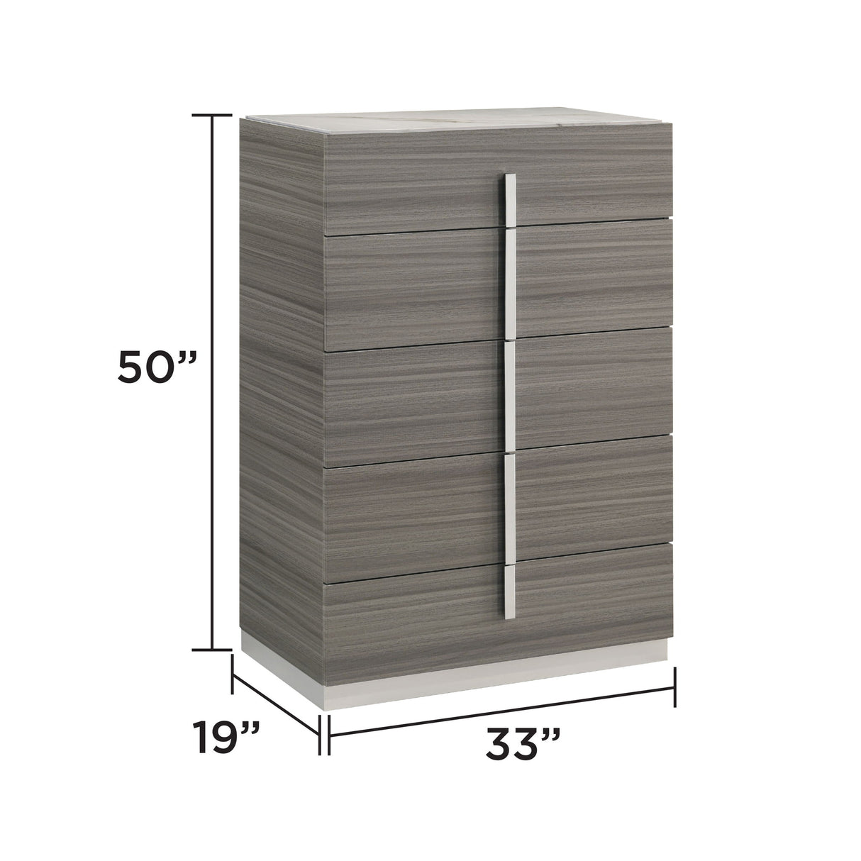 Altima - 5 Drawer Chest - Gray
