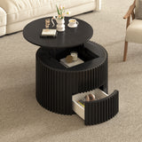 Round Lift Top Coffee Table With Hidden Storage For Living Room