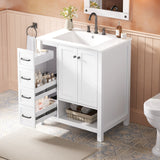 Bathroom Vanity With Sink Top, Bathroom Vanity Cabinet With 2 Doors And 2 Drawers, Open Shelf