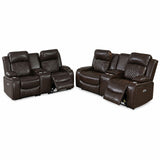 Power Motion Living Room Set With USB Port, Adjustable Headrest, Cup Holder