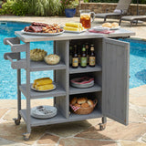 Foldable Outdoor Kitchen Island With Storage Cabinet