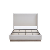 Hosford - Minimalist Upholstered Wingback Bed With Wood Base Platform