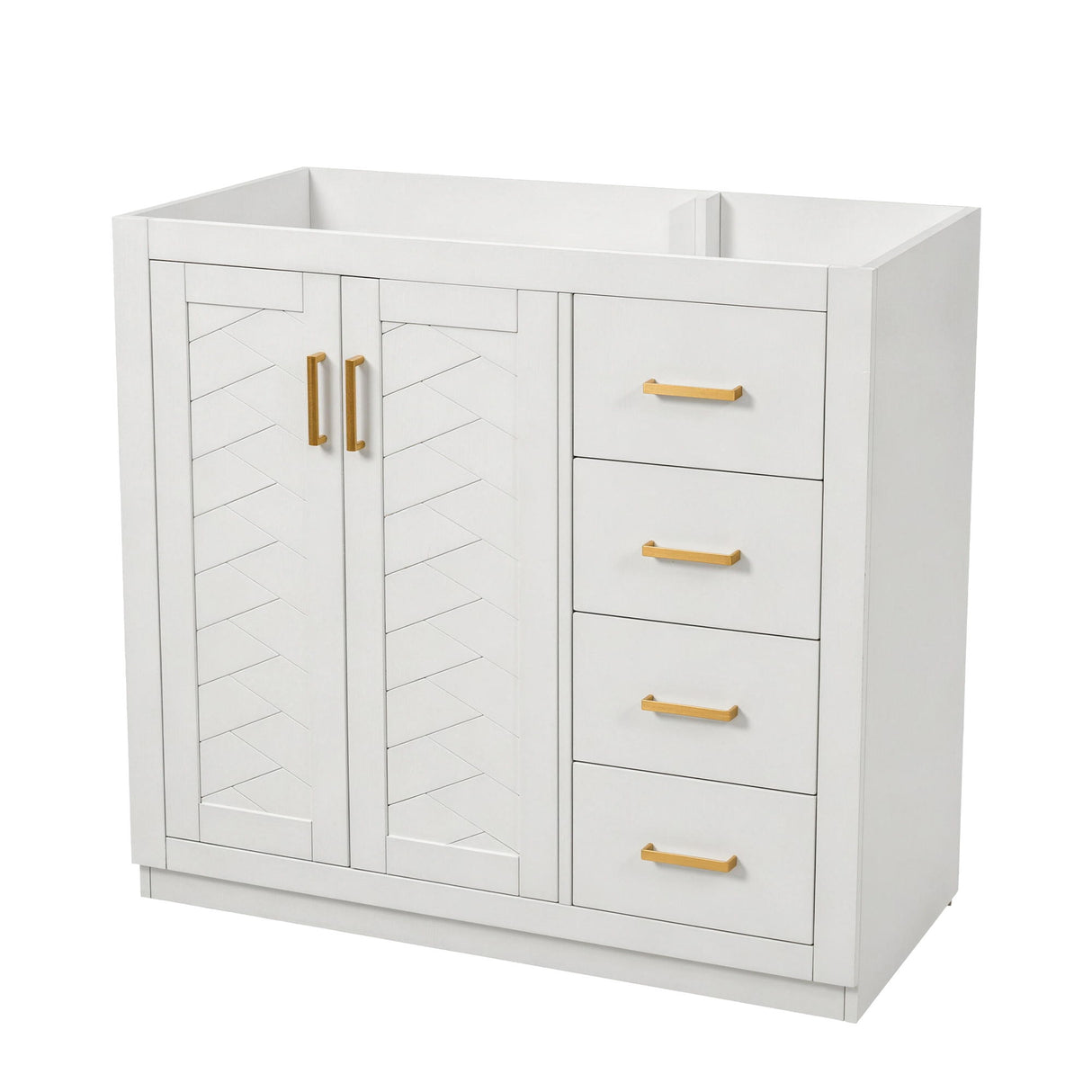 Retro Style Bathroom Vanity, 3 Drawers & Soft Closing Doors