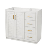 Retro Style Bathroom Vanity, 3 Drawers & Soft Closing Doors