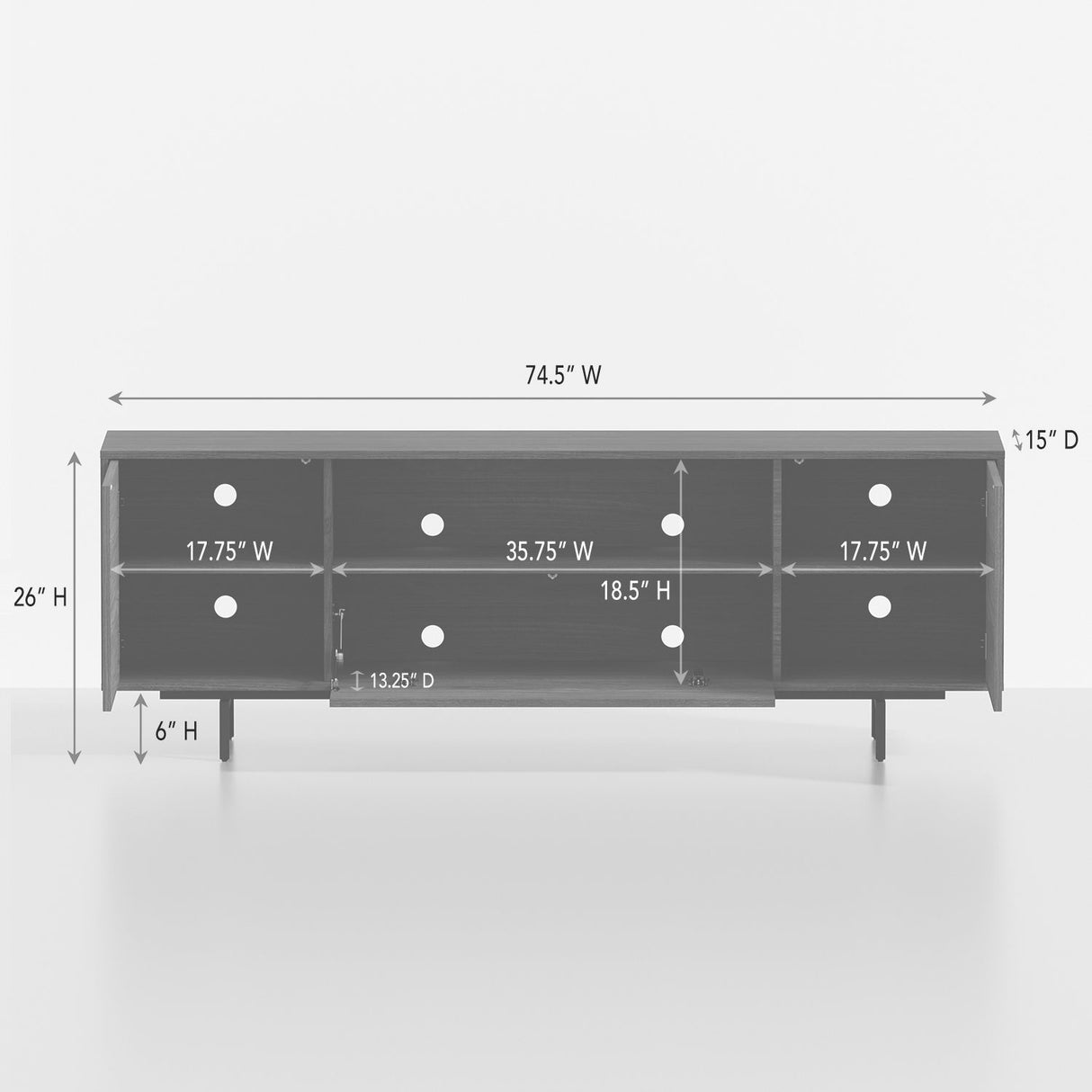 Adeline - 3 Door TV Console