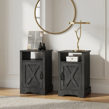 Farmhouse Nightstand, Charging Station & Storage
