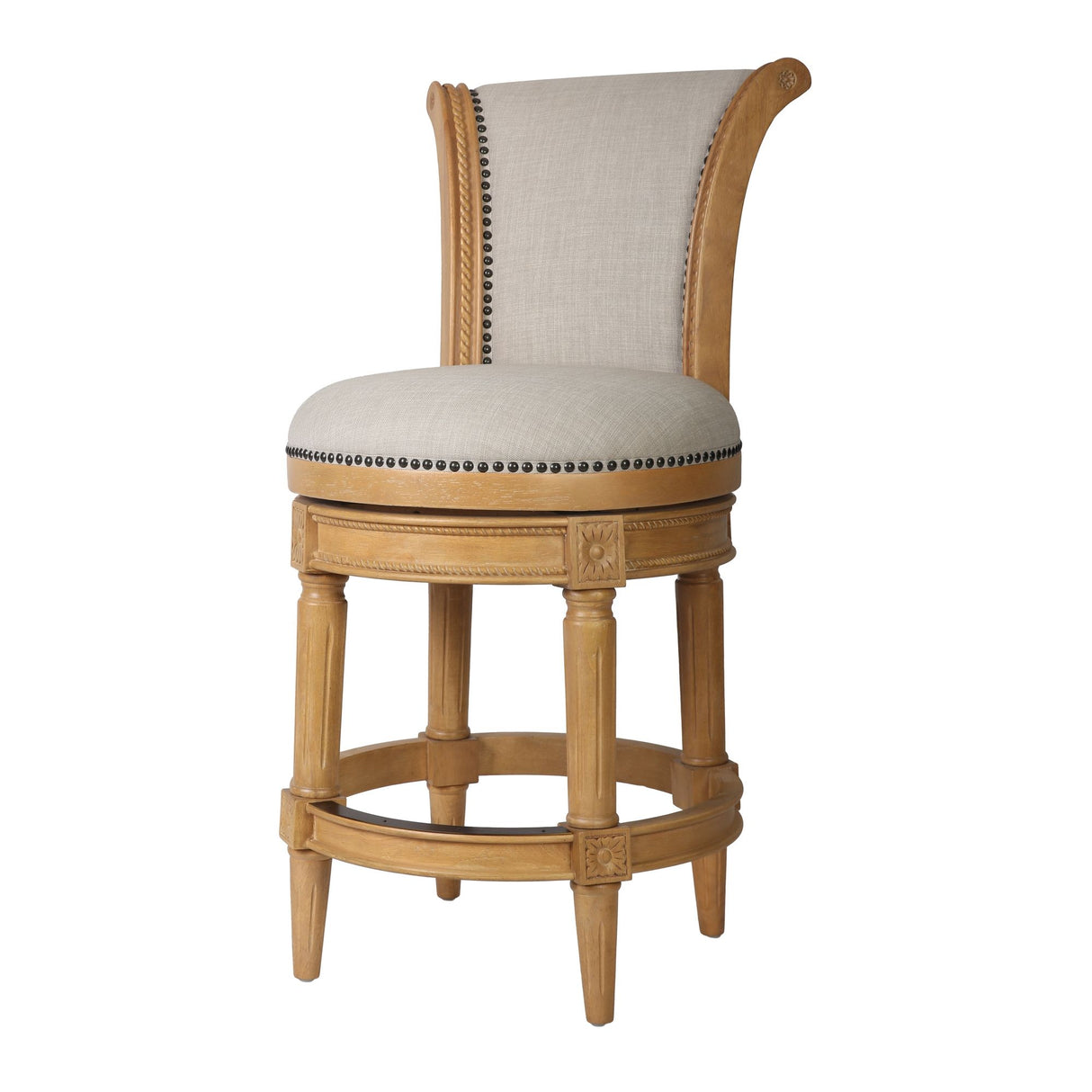 Swivel Barstool With High-Back