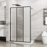 Shower Door With Center Mirror And Fluted Panels