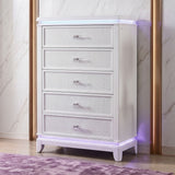 Opium - 5 Drawer Chest - White