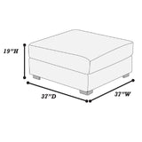 Soft Upholstered Ottoman - Black