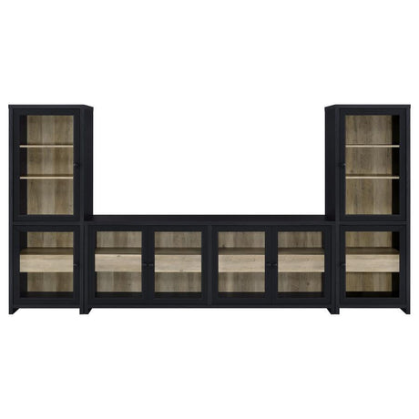 Denison 3-piece Entertainment Center 79-inch TV Stand Black - 720223-SET