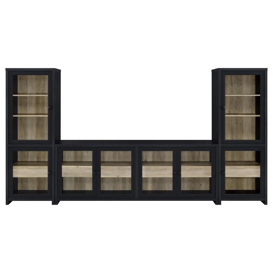 Denison 3-piece Entertainment Center 79-inch TV Stand Black - 720223-SET
