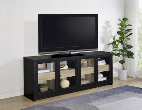 Denison 79-inch 4-door TV Stand Media Console Black - 720223