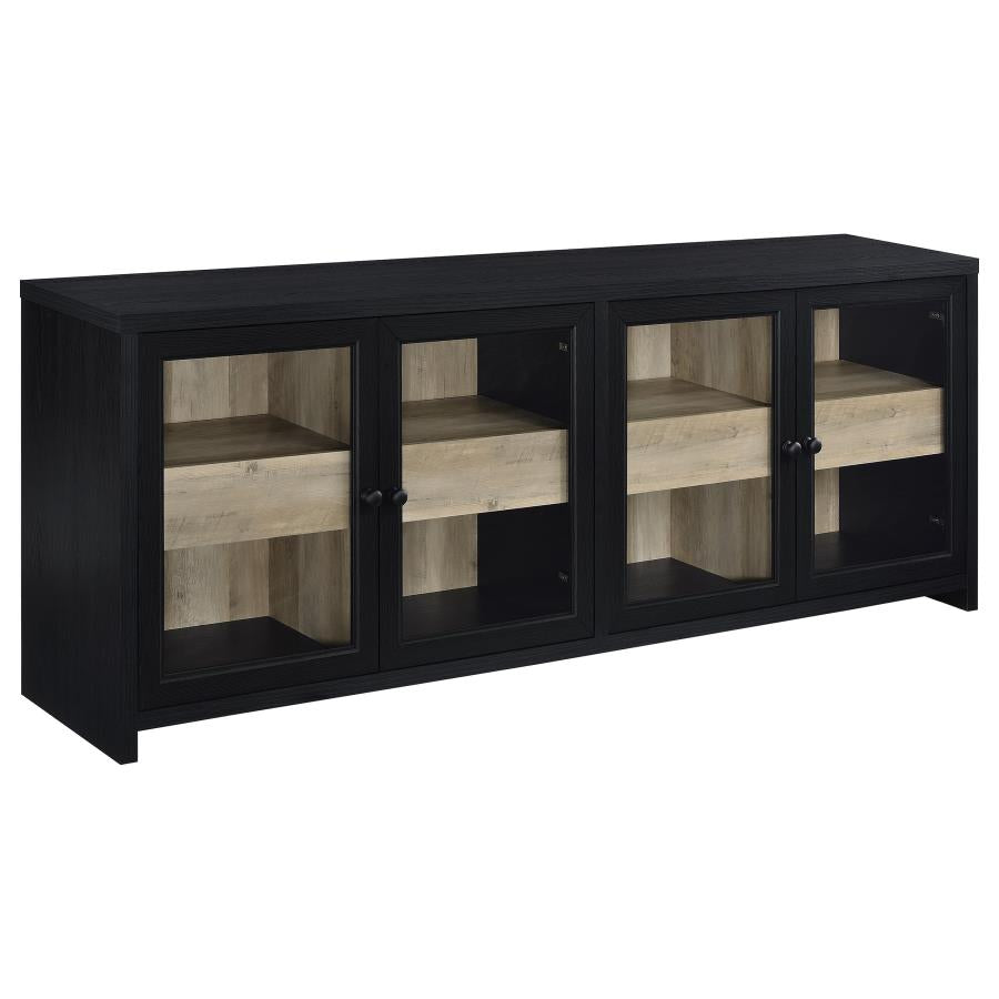 Denison 79-inch 4-door TV Stand Media Console Black - 720223