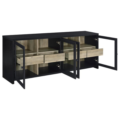 Denison 79-inch 4-door TV Stand Media Console Black - 720223