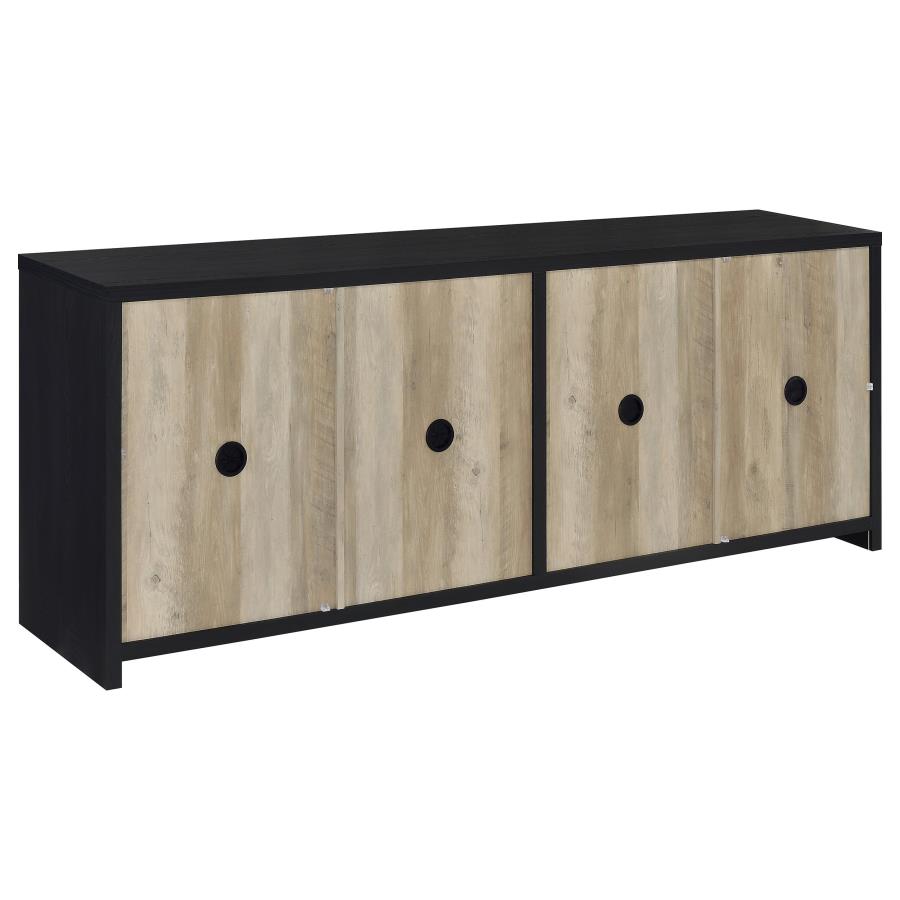 Denison 79-inch 4-door TV Stand Media Console Black - 720223