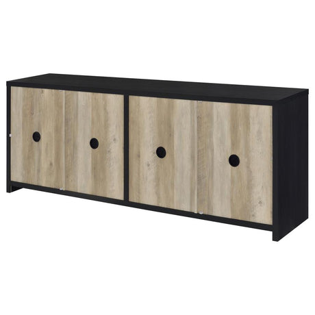 Denison 79-inch 4-door TV Stand Media Console Black - 720223