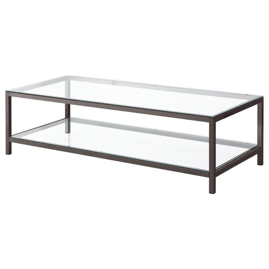 Trini 2-piece Coffee and End Table Set Black Nickel - 720228-S2