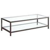 Trini 1-shelf Glass Top Coffee Table Black Nickel - 720228