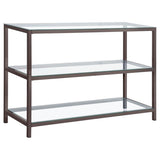 Trini 2-shelf Glass Top Entryway Console Table Black Nickel - 720229