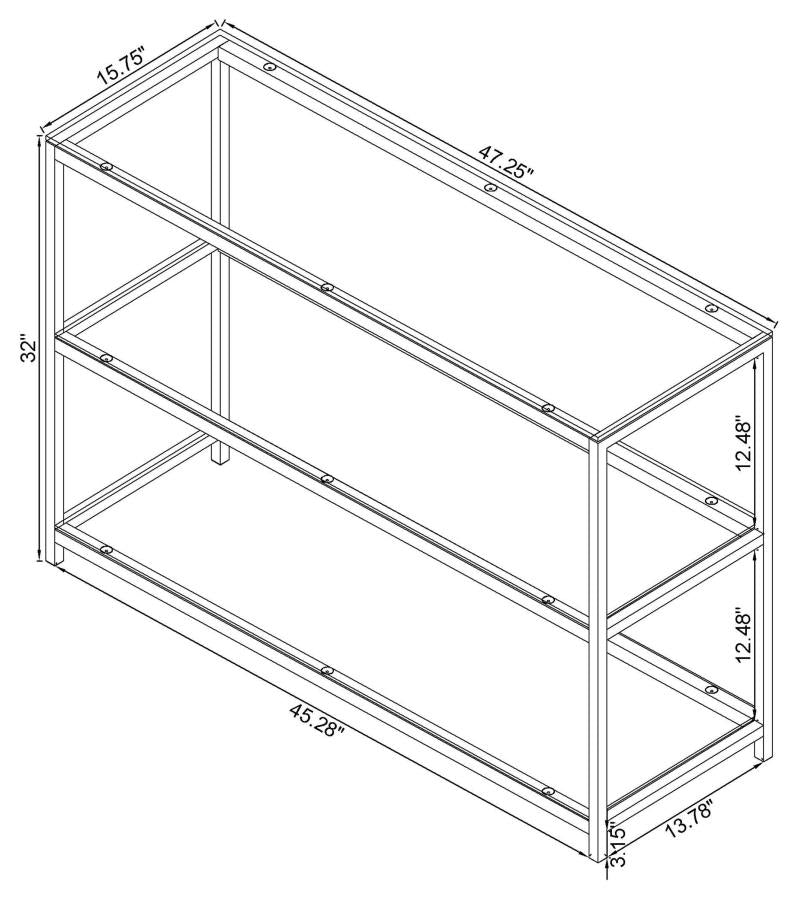 Trini 2-shelf Glass Top Entryway Console Table Black Nickel - 720229