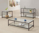 Trini 2-shelf Glass Top Entryway Console Table Black Nickel - 720229