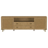 Arini Rattan Cane 2-door TV Stand Media Console Sand Wash - 720253