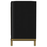 Arini Rattan Cane 2-door TV Stand Media Console Black - 720263