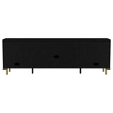 Arini Rattan Cane 2-door TV Stand Media Console Black - 720263