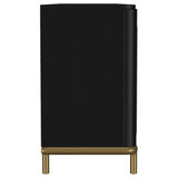 Arini Rattan Cane 2-door TV Stand Media Console Black - 720263